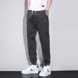 Джинсы, весенние штаны для отдыха, тренд сезона, свободный крой, на шнурках