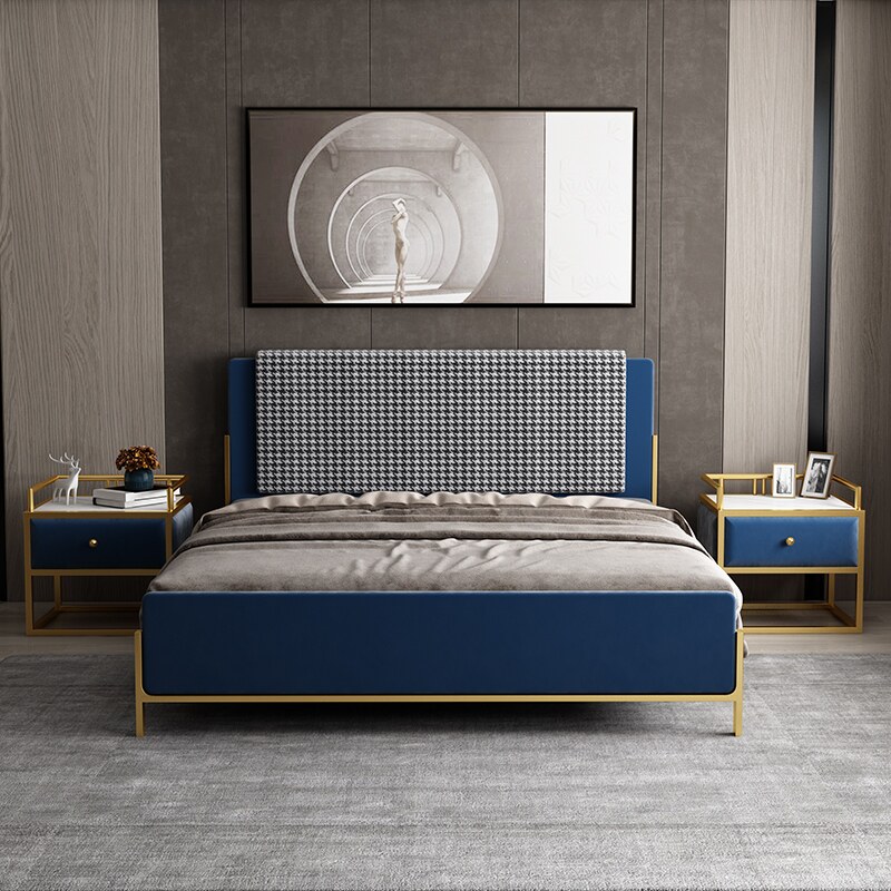 Nordic minimalist modern cloth art beds ins nets red beds main sleeper thousands of birdies 1 8 m Double beds Single beds can be removed