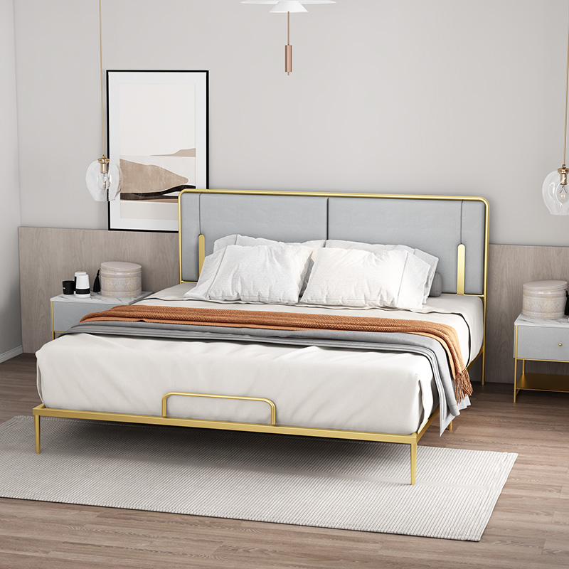 Nordic Wind Light Lavish Bed Modern Minima 1 8 m Master Bedroom With Double Bed 1 5 m Single Bed Iron Bed Frame Iron Art Bed