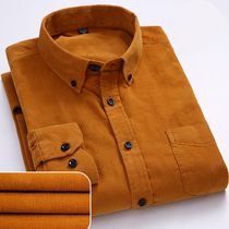 Men Casual Shirts Soft Leisure Solid Regular Fit Cotton Cord