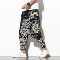 Men Traditional Style 2022 Summer Dragon Printed Casual Cott