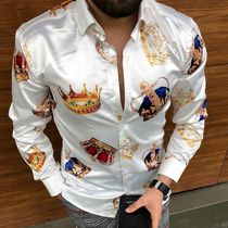2022 Spring and Autumn Men Casual Fashion Crown Flower Print