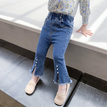 Girl Jeans Spring Autumn Children Foreign Air Korean Version Long Pants 2021 New Autumn Clothing Childrens Baby Girl Casual Pants