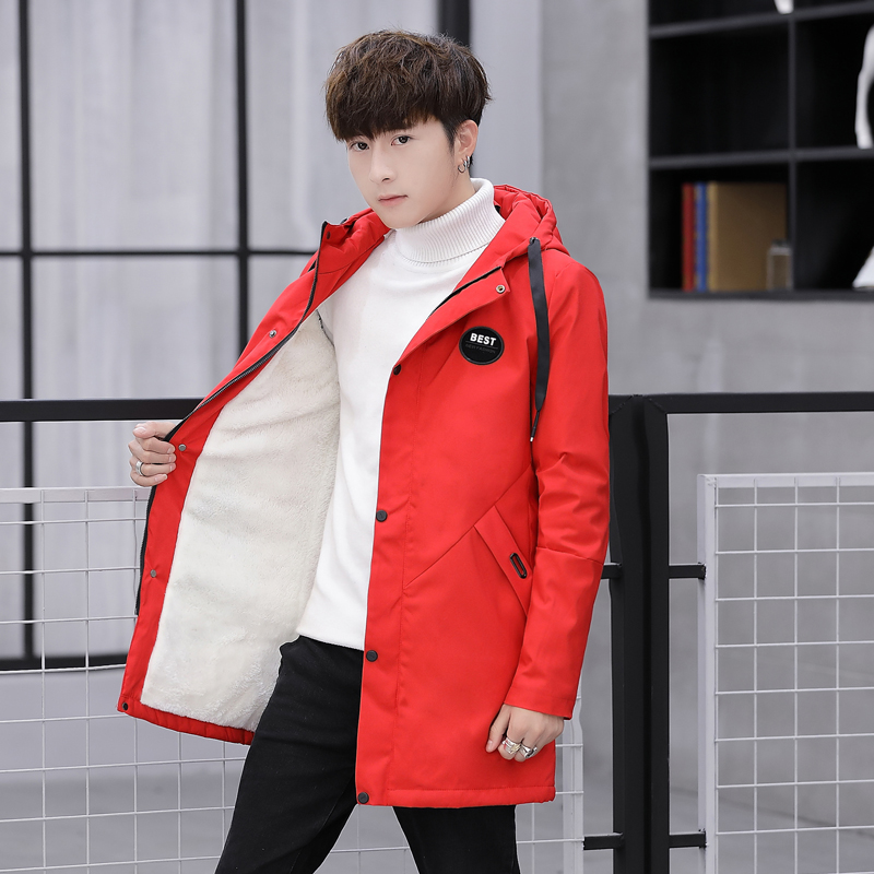 Mùa xuân và mùa thu áo khoác mới nam Hàn Quốc phiên bản của chiếc áo khoác xu hướng lớn màu đỏ đời cũ trang trí nam nam áo gió trong mô hình dài