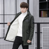 Осенняя длинная куртка, красная раскраска, мужской оберег на день рождения, трендовый плащ, 2019, средней длины, в корейском стиле