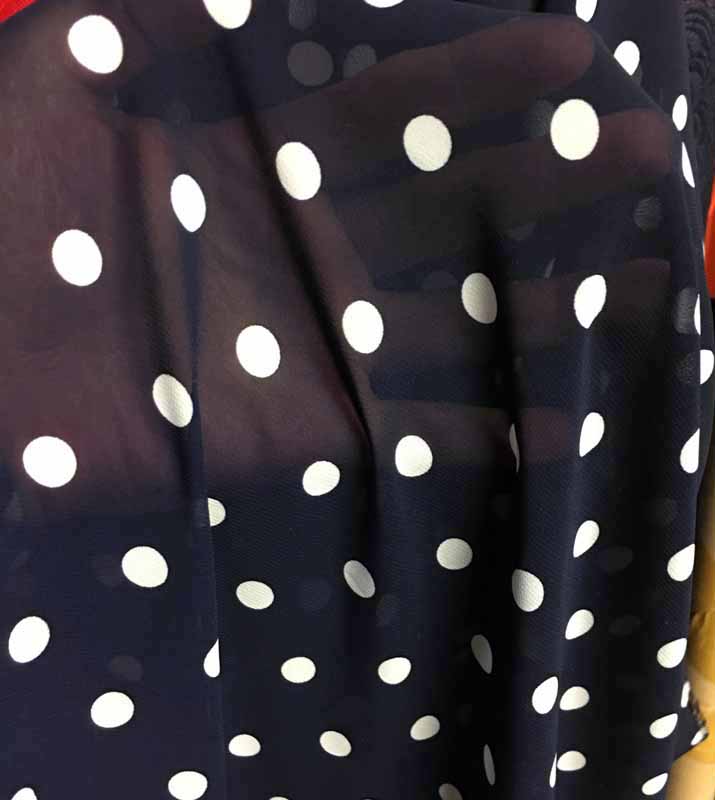 Nhật Bản nhập khẩu màu xanh shuiyu Polka Dot dot voan vải treo dọc mềm chống crepe váy áo vải mạnh - Vải vải tự làm vải linen may quần