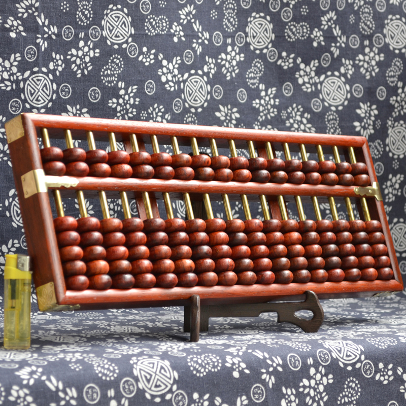 Adult large 17 files 7 beads red rosewood abacus copper rod collection gift-giving ornaments ornaments decoration craft gift ornaments