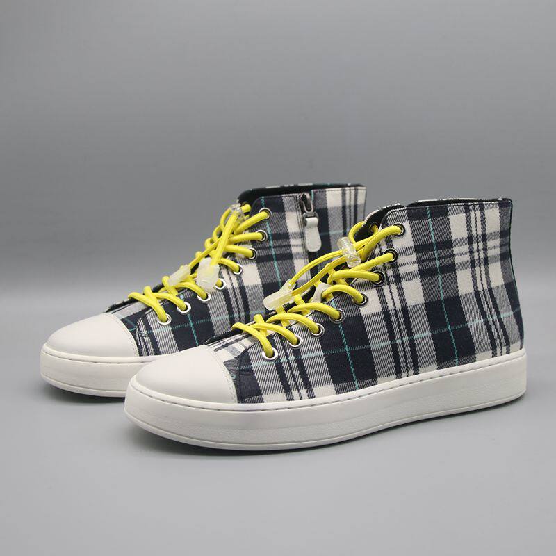 Rare and scarce foreign trade tail single high-end leaking men's shoes thick bottom non-slip comfortable high tube cowhide lining casual tide board shoes