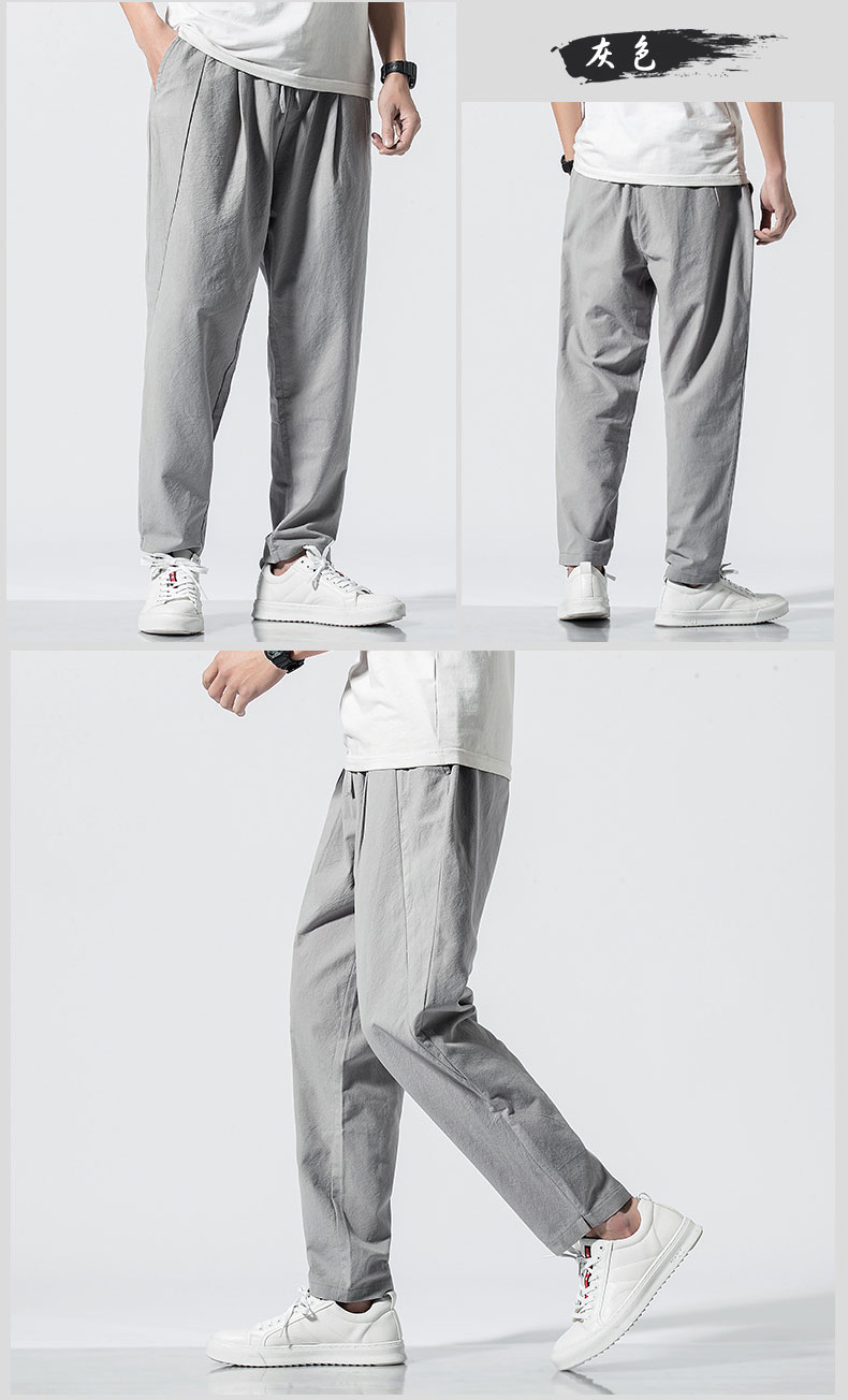 Quần vải lanh Trung Quốc phong cách cotton và vải lanh gió quốc gia nam rộng kích thước lớn chất béo đèn lồng giản dị quần harem mùa thu mới - Quần Harem quần harem hàn quốc phong cách nam