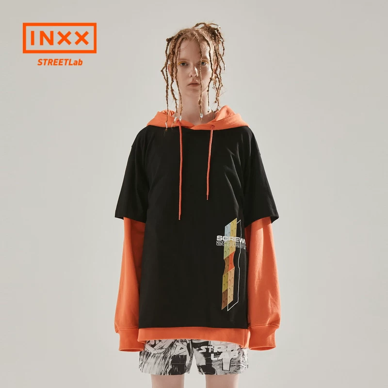Идеалистический монолог серии Inxxstreet, модный летний комплект пар коротким рукавом футболка с круглым вырезом