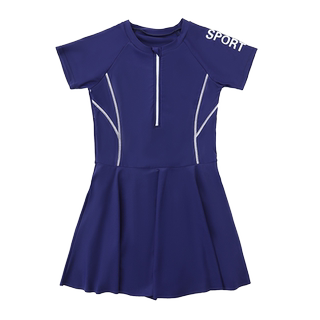 女童泳衣中大童连体加肥加大码泳装胖女孩初中生夏训练游泳衣套装