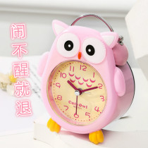 Small alarm clock Childrens silent cartoon luminous student alarm creative personality lazy clock table Bedroom bedside clock