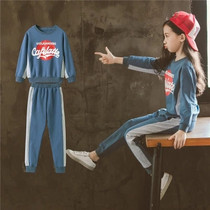 NEXT KISS Kids Girls Foreign Autumn Suit 18 New Korean Edition Childrens Sweatshirt Two-Piece Set