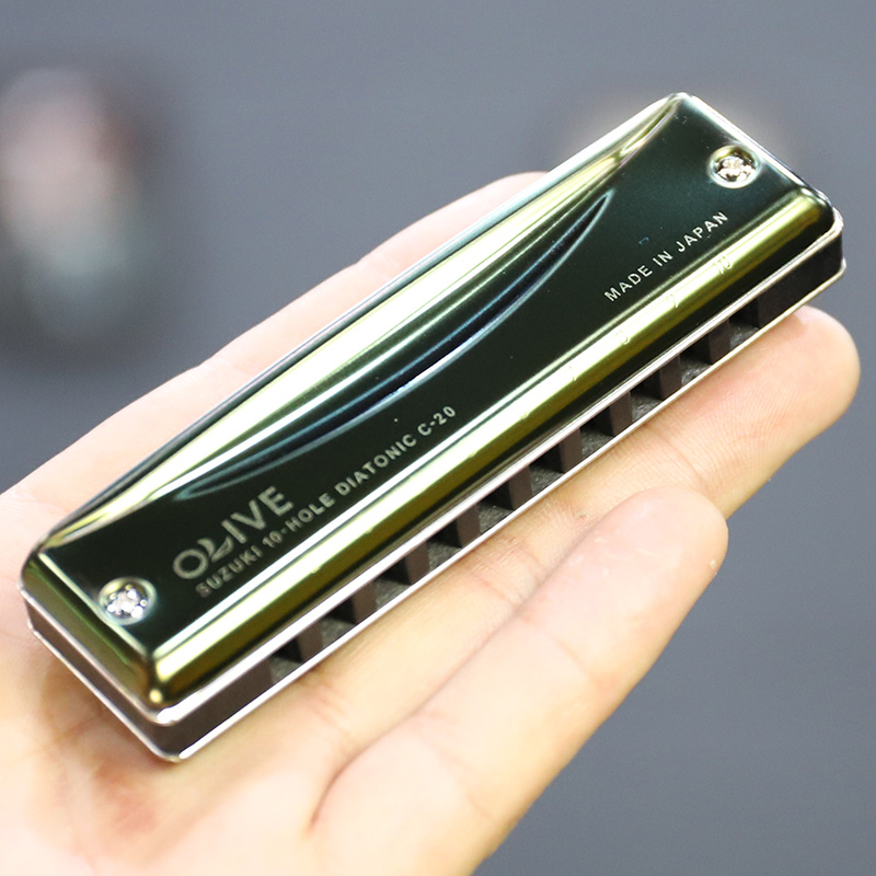 Suzuki OLIVE C-20 c20 Ten 10-hole Blues Harmonica Beginner Adult Professional