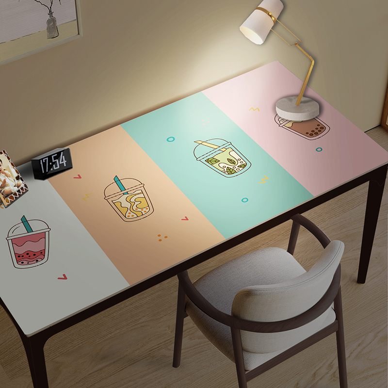 2021 New Student Leather Cartoon Desk Mat Children Learning Desktop Writing Desk Table Cloth Waterproof Home