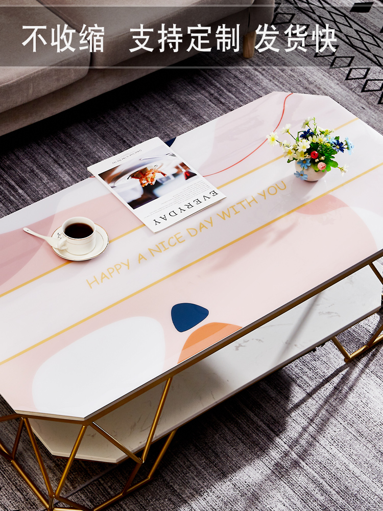Tablecloth Waterproof and oil-proof leave-in pvc simple coffee table Dining table insulation mat Anti-scalding soft glass thickened table mat