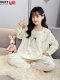 Korean Uamtor Kidsren's Pajamas Long-Sleeved Autum Pure Cotton Little Girls' Middle and Large Kidsren's Cotton Home Clothes Set
