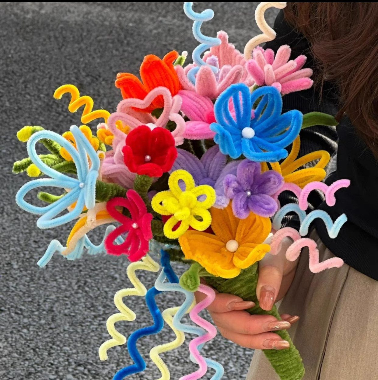 diy编织材料包 扭扭棒手工编织多巴胺手捧花花束diy材料包自制新婚礼物送给闺蜜