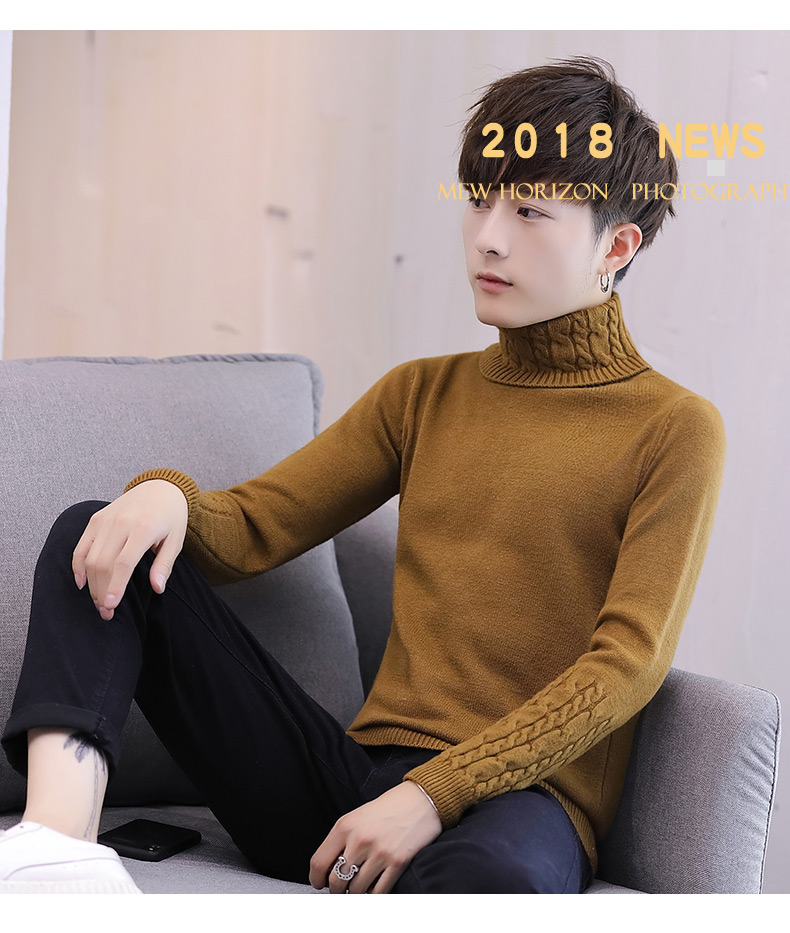 Áo len cổ lọ nhiều màu 2018 áo len mới mùa thu xu hướng mùa đông mới chiếm lĩnh áo len nam áo gile len nam