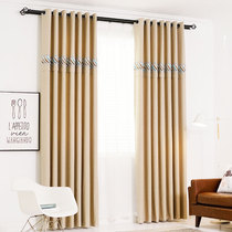 Simple modern sunshade and heat insulation curtain cloth custom living room bedroom balcony floor-to-ceiling bay window full blackout curtain finished product