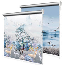 Curtain cloth shading and shading lift Kitchen Bathroom Bedroom bathroom Punch-free waterproof household roll-up