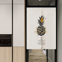 Nordic minimalist hipster pineapple golden leaves office home decoration non-perforated partition fabric custom door curtain