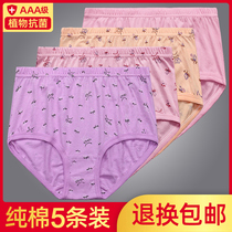 Womens cotton panties mom grandma large loose briefs old people high waist shorts middle-aged and elderly cotton pants head