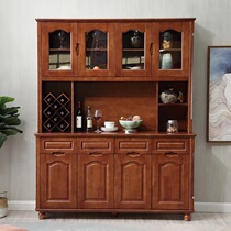 Solid wood wine cabinet Simple modern dining room living room against the wall sideboard Chinese style multifunctional storage cabinet with glass door