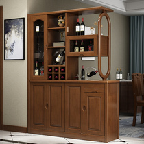 Chinese style solid wood hall cabinet entrance double-sided screen decoration partition hall cabinet porch cabinet shoe cabinet with wine tank wine cabinet