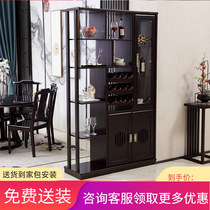 New Chinese-style solid wood room cabinet living room partition porch cabinet decoration storage wine cabinet shoe cabinet double-sided screen 1 2 meters