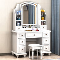 Solid wood dressing table bedroom European-style American-style light luxury dressing table storage integrated storage with light and makeup stool dressing table 1 meter