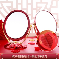 Европейское в стиле овальное зеркало 1 пара+персиковое сердце деревянное расческа 1 пара