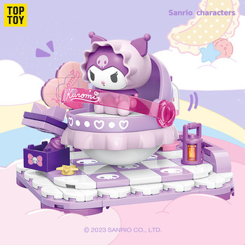 Toptoy Sanrio Cute Rocking Bed Building Block Toy Puzzle Assembling Kuromi Pacha Dog Desktop Ornament