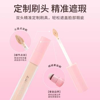 Miniso Famous Brand Powder Mirror Series Lightweight Dual-Ended Concealer for Natural, Traceless Makeup Setting, Acne Marks, and Freckles