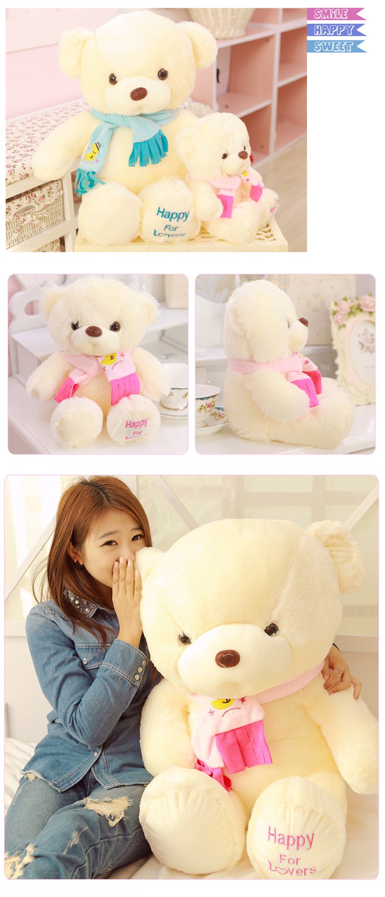 Quá khổ Teddy Panda Doll Girl Plush Toy Ragdoll Hug Bear Khăn gấu Doll Quà tặng sinh nhật - Đồ chơi mềm bạch tuộc cảm xúc 40cm