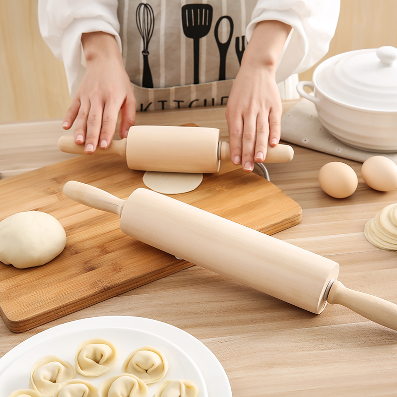Home Solid Wood Roller Rolling Stick Water Dumplings Walking Hammer Rolling Hammer Home Rolling Stick Home Rolling Stick Big Trumpet Baking Tool
