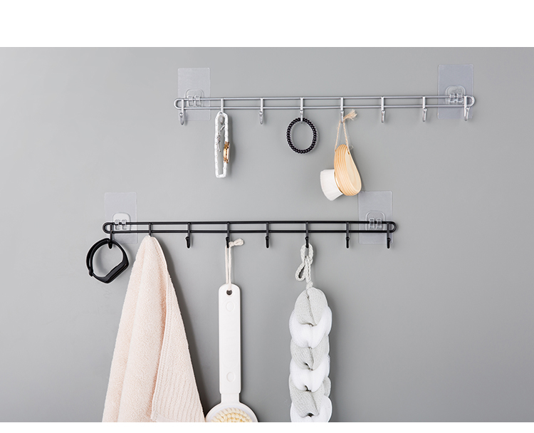 Sáng tạo miễn phí đấm mạnh mẽ nhà bếp treo tường nhà bếp treo tường móc tường miễn phí chịu tải liên kết móc - Phòng bếp kệ đựng gia vị 3 tầng