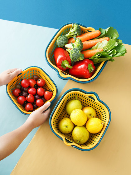 洗菜盆菜篮沥水篮厨房水果客厅茶几家用火锅塑料篮子果盘收纳神器