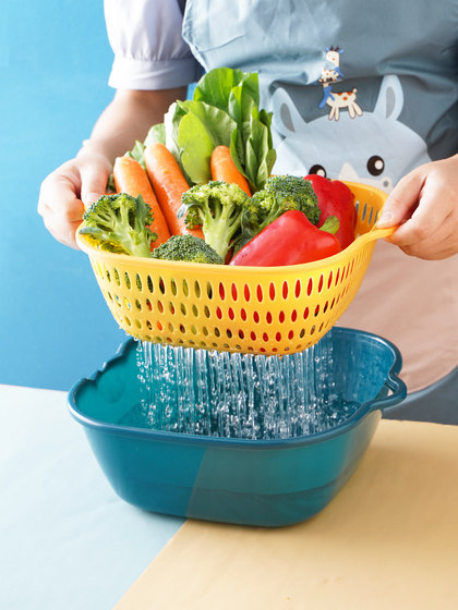 洗菜盆菜篮沥水篮厨房水果客厅茶几家用火锅塑料篮子果盘收纳神器