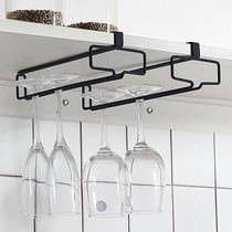 Upside Down Red Wine Cup Rack Free From Punching Hanging High Foot Cups Cabinet Lower Home Containing Shelf Shelves Upscale Light Lavish