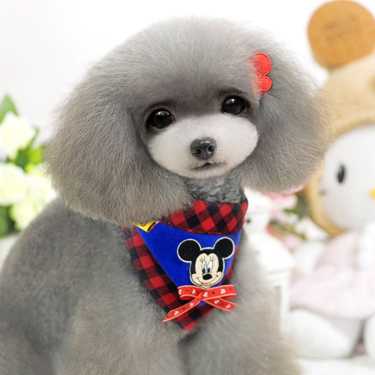 New cat powder towel cartoon microdog scarf around neck dog towel small dog cotton triangle