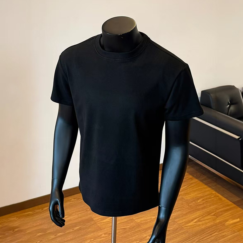 Black Slim-Fit Short-Sleeve Men's Summer American High-Street Regular Shoulder T-Shirt, Cleanfit, High-End, Cool and Stylish Half-Sleeve Black Slim-Fit Short-Sleeve Men's Summer American High-Street Regular Shoulder T-Shirt, Cleanfit, High-End, Cool and Stylish Half-Sleeve