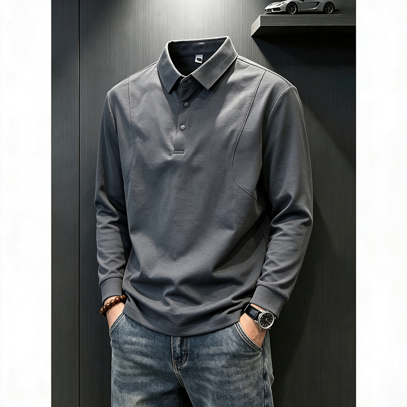 Dark Gray Quick-Drying Polo Shirt Long-Sleeve T-Shirt Men's Autumn Regular Shoulder Slim-Fit Sweatshirt Ice Silk Sports Base Layer Top Dark Gray Quick-Drying Polo Shirt Long-Sleeve T-Shirt Men's Autumn Regular Shoulder Slim-Fit Sweatshirt Ice Silk Sports Base Layer Top