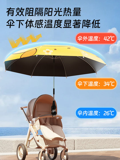 婴儿车遮阳伞通用宝宝溜娃推车遮阳棚遛娃神器专用防晒伞儿童雨伞