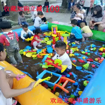 Children's thickened inflatable ocean ball pool Cassia sand pool combination set fishing pool square park stall equipment