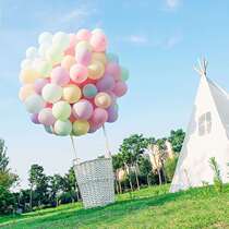 ins proposal hot air balloon decoration atmosphere large color solid color Hundred Days flower basket basket basket square Party simple