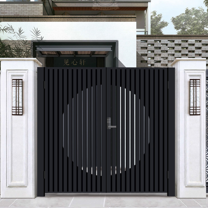 Custom new galvanized tube stainless steel Copper Plated Entry-door Garden Door Double Switch Courtyard Door Copper Door Direct