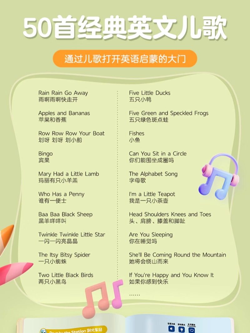 [Listen to Nursery Rhymes to Learn English] Sss Nursery Rhymes English Enlightenment Sound Book for Children, Early Education Learning Machine for Beginners in English