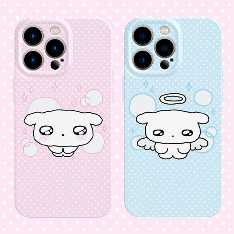 Cute Polka Dot Puppy Couple Phone Case Suitable for iPhone 17 Pro Max, Xiaomi 15, Apple 16, Huawei Nova 14, Film Reno, Fresh 13, Honor Pura 80, Redmi K70, Female X200S