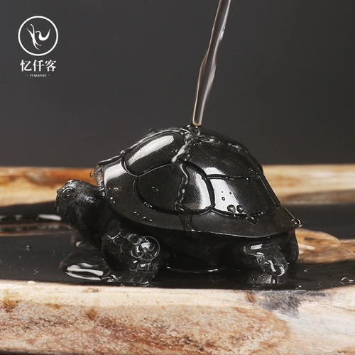 忆仟客 Маленькие украшения для чайных питомцев из черного золота с камнем могут подчеркнуть индивидуальность, забавные украшения для чайных питомцев ручной работы, креативные маленькие украшения